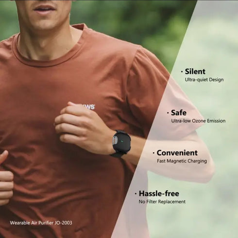 Wearable Fashion Ion Personal Oxigen Purification, 2 in 1 , necklace or Wristband 3D Black